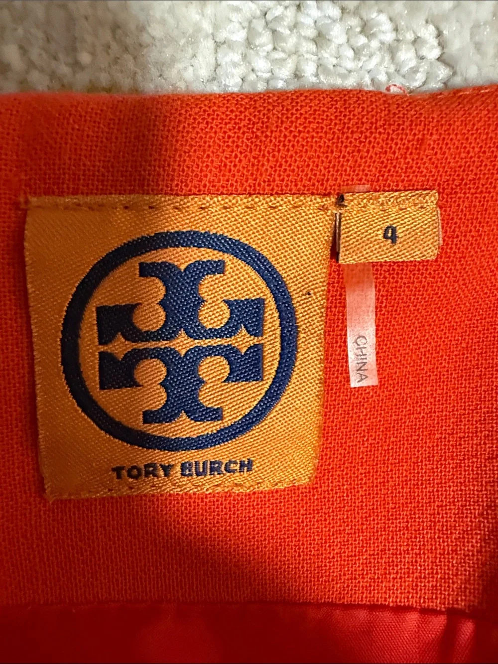 Tory Burch Bold Orange Sleeveless Sheath Dress